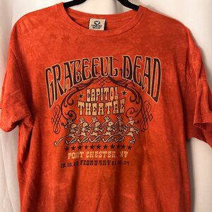 Liquid Blue Grateful Dead Capitol Theatre T-Shirt - Medium - Red Tie Dyed